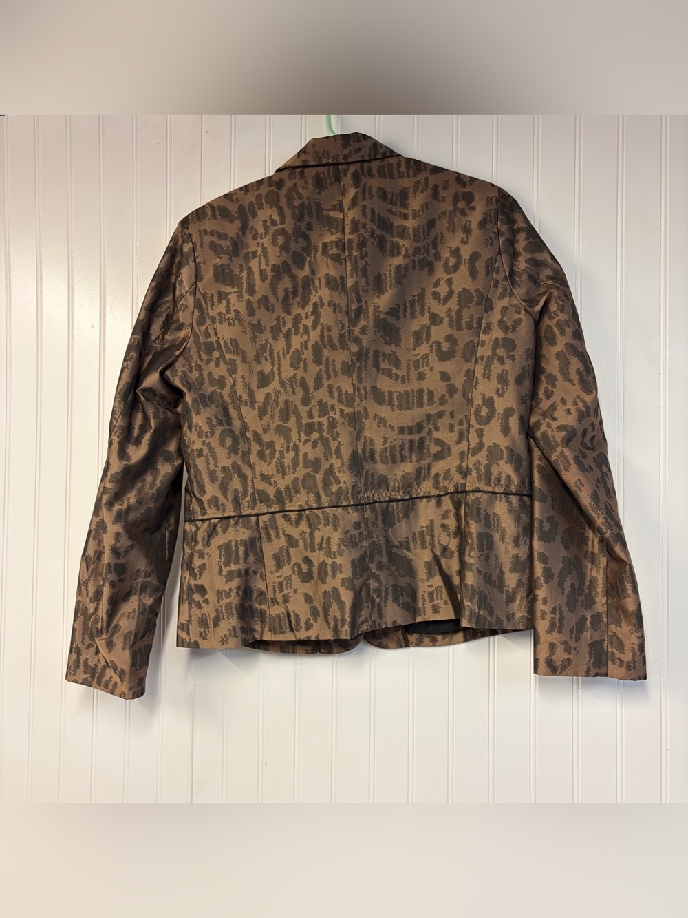 Chico's Brown Animal-Print Tailored Blazer Size 1 Medium - Picture 4 of 4